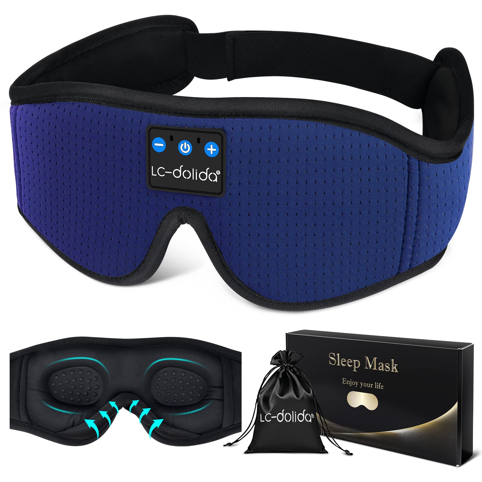 Gift ready LC-dolida sleep headphones mask for tech lovers