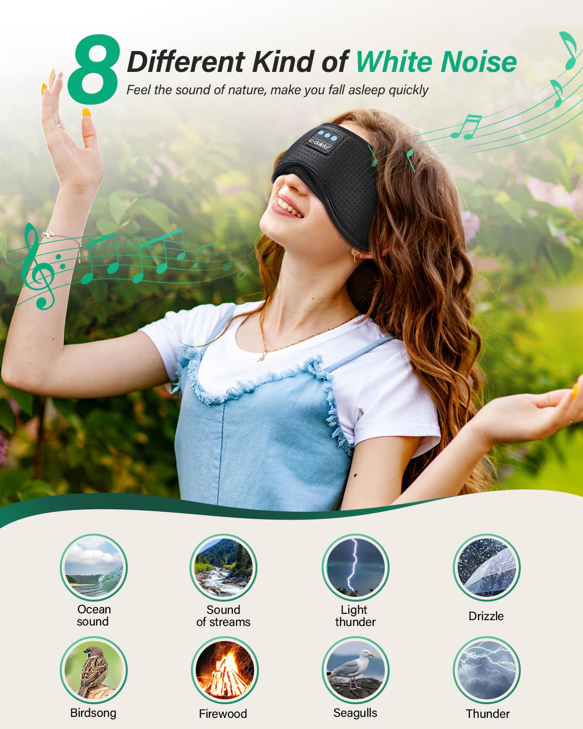 LC-dolida sleep headphones block light for better darkness and focus.