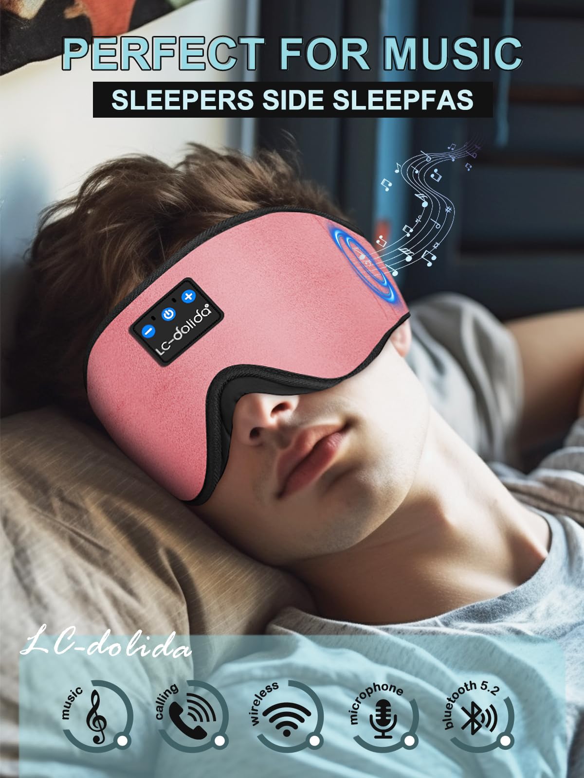 LC-dolida Sleep Headphones ideal for travel and quick naps on planes.