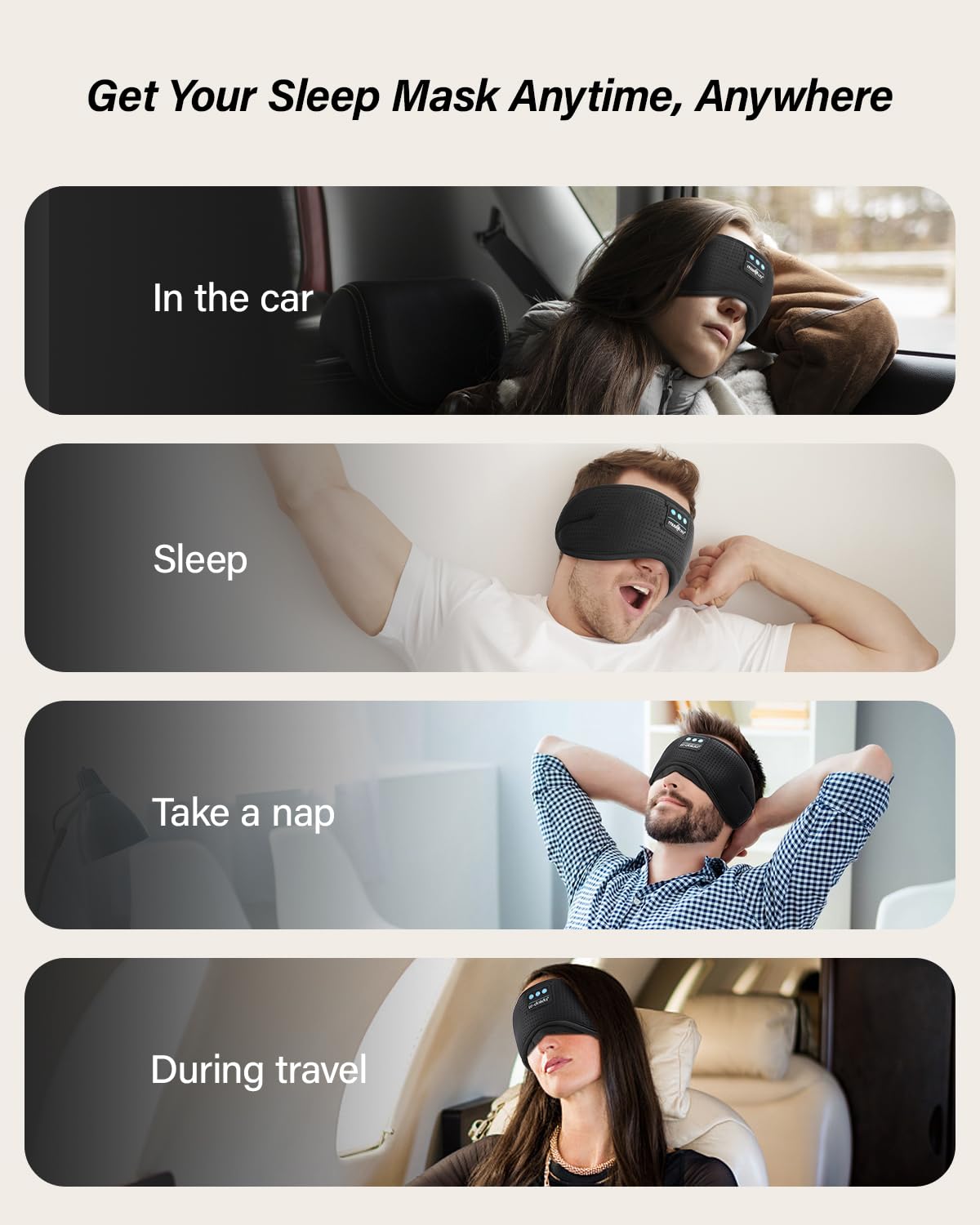 LC-dolida sleep headphones washable design for easy maintenance.