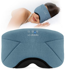 LC-dolida sleep mask with headphones shows Bluetooth 5.4 for wireless music during rest.