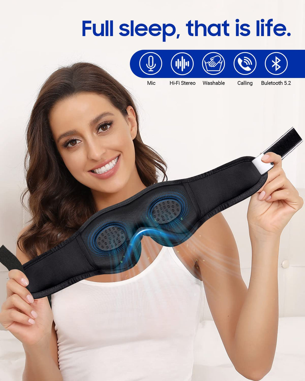 LC-dolida washable sleep headphones with removable control pod for easy cleaning