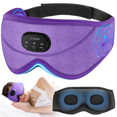 LC-dolida White Noise Sleep Mask on face for distraction-free rest.