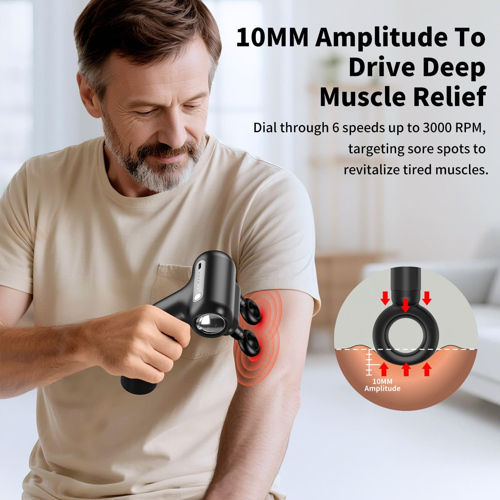 LC-HZLJ 10mm amplitude delivers deep, controlled muscle relief.