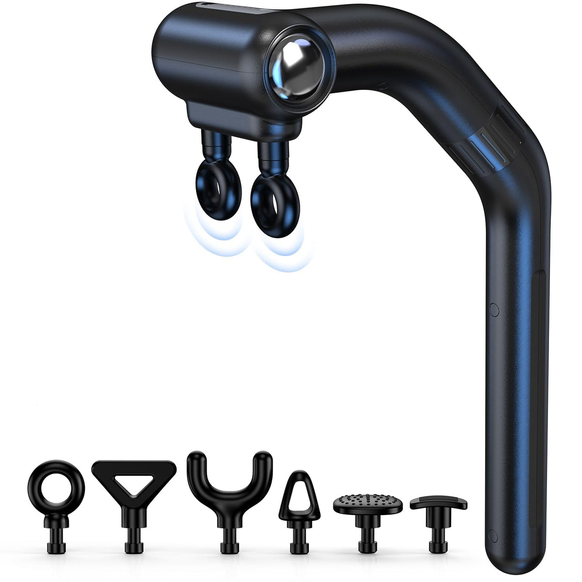LC-HZLJ dual-head massage gun targets back muscles for quick relief.