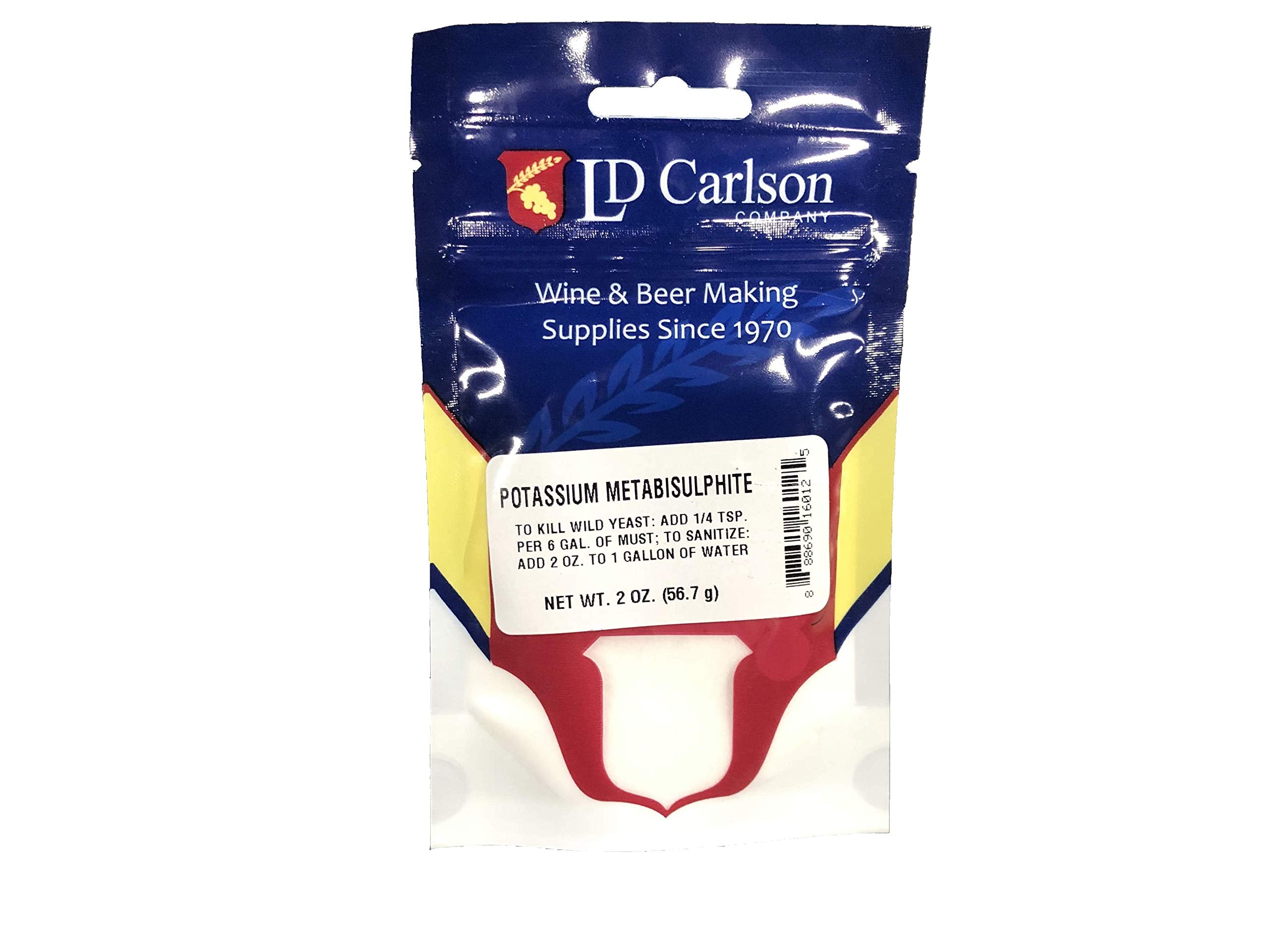 LD Carlson 6012A potassium metabisulfite bottle for preservation and fermentation