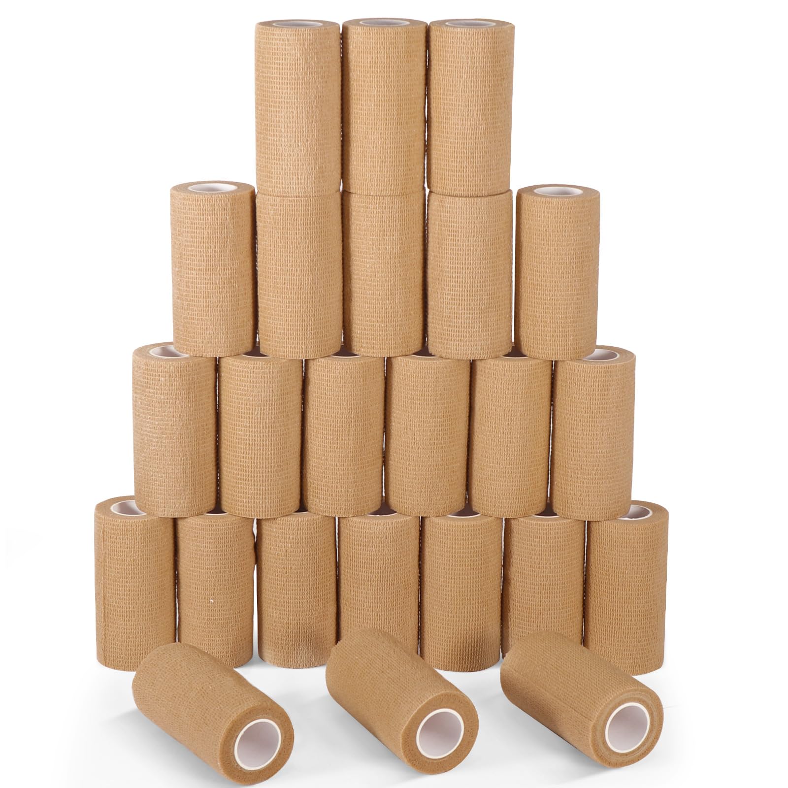 LDIWEE 24-pack bandage wrap bundle in brown for bulk home first aid