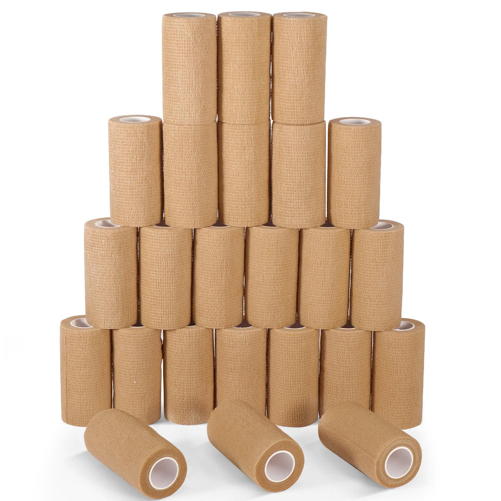 LDIWEE 24-pack bandage wrap bundle in brown for bulk home first aid