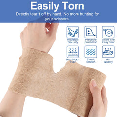 LDIWEE self-adherent bandage wrap applying easily to an ankle