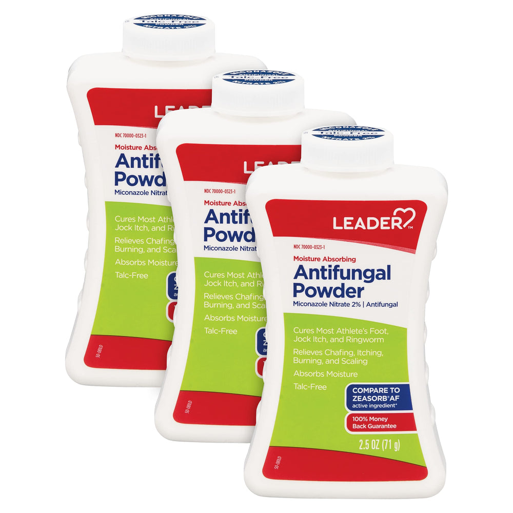 Leader Athlete's Foot AF Powder jar for moisture absorption and odor control