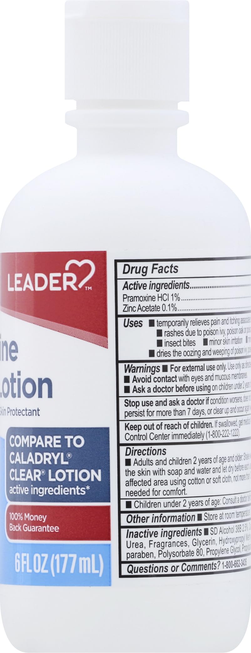 Dispense cap of Leader Calamine Clear Lotion for easy application.