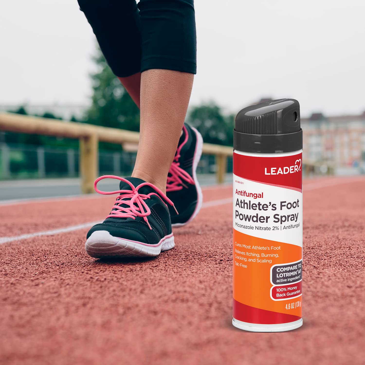 Daily use with Leader foot care spray helps keep feet fresh and comfortable.