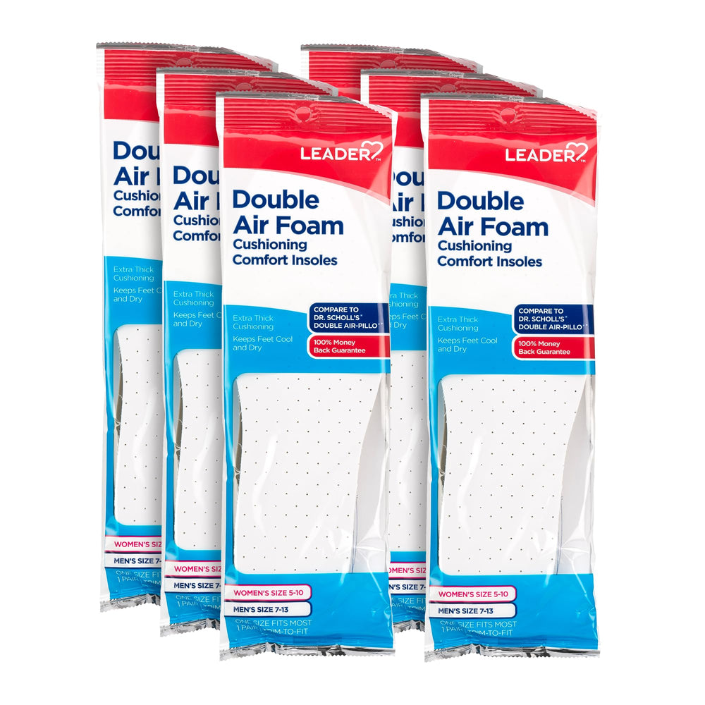 Leader Double Air Foam Insoles memory foam close-up showing cushioning