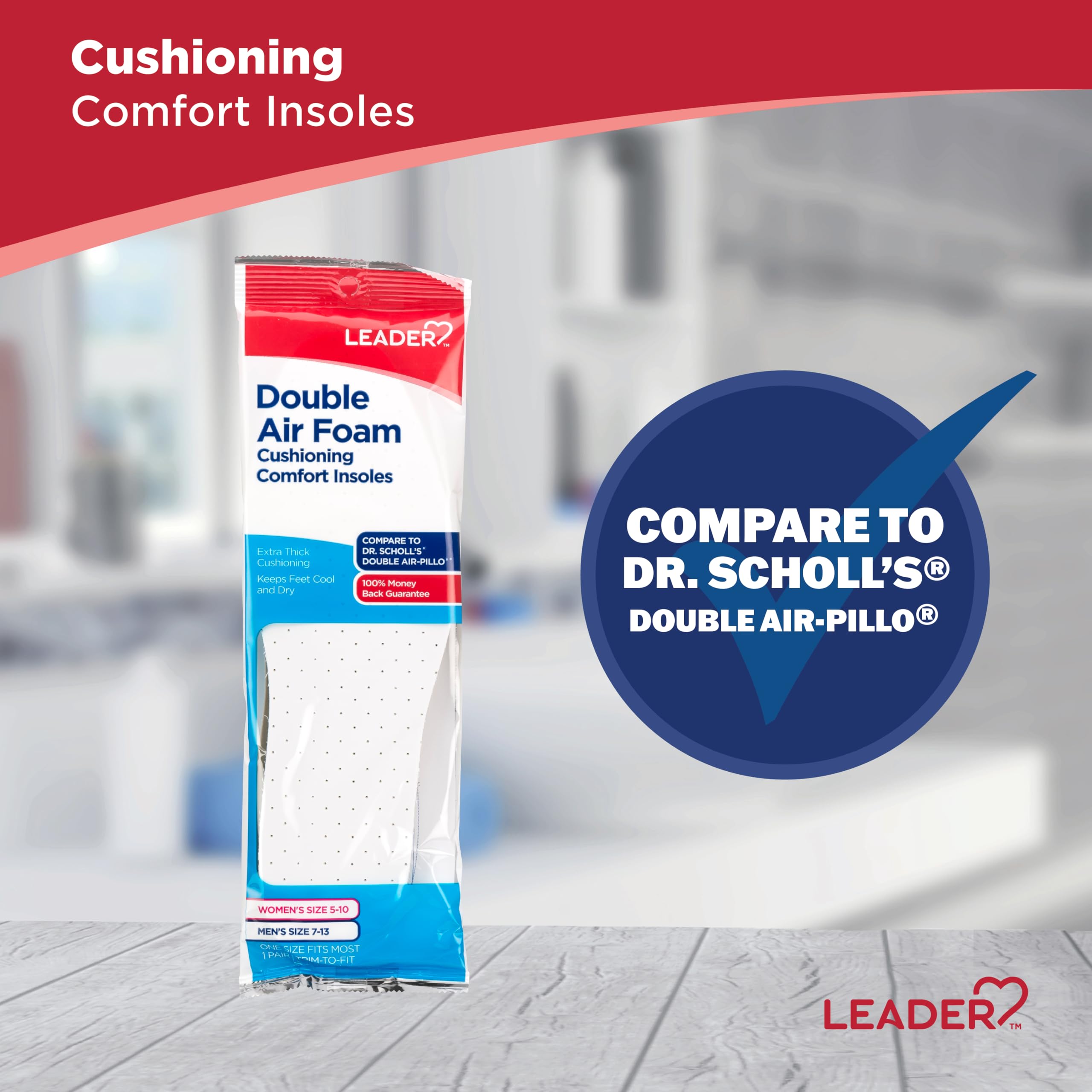 Leader perforated vents illustrate cooling and dryness feature