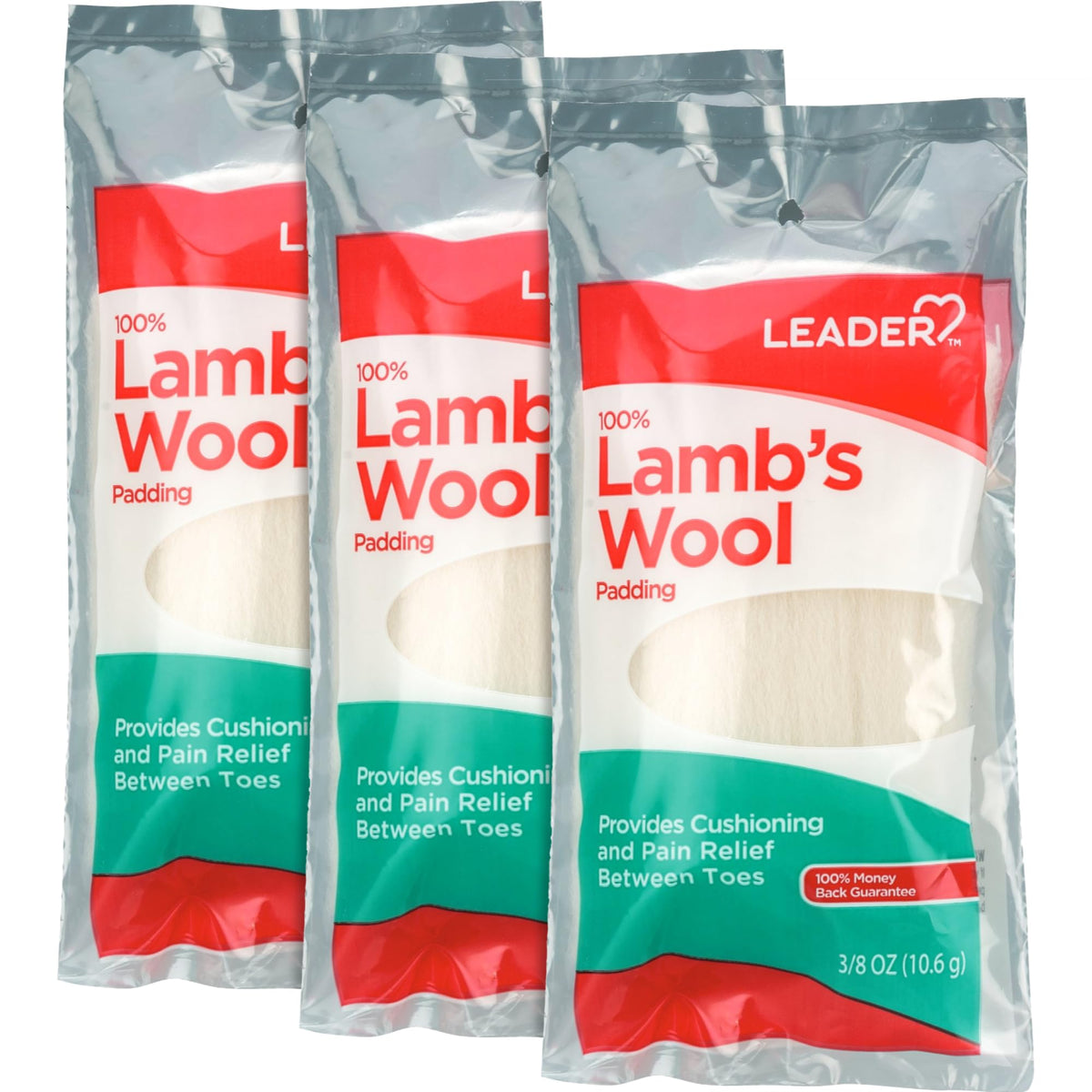 LEADER lambs wool padding between toes offers cushioned comfort and reduced friction.