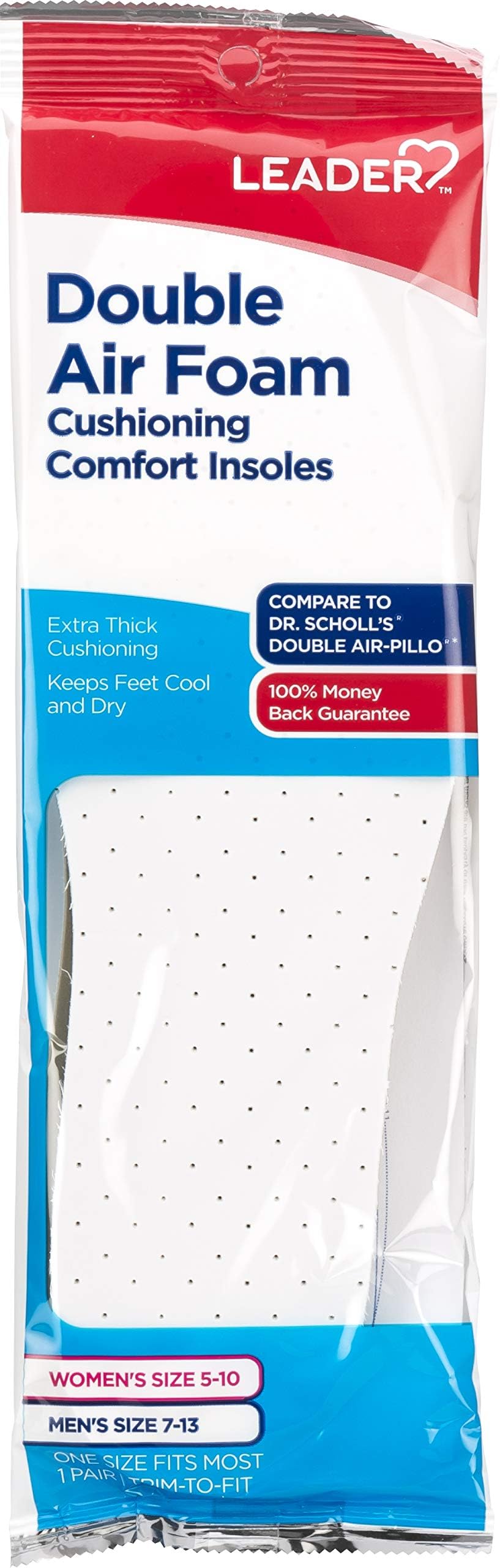 Leader pack of six insoles for easy replacement