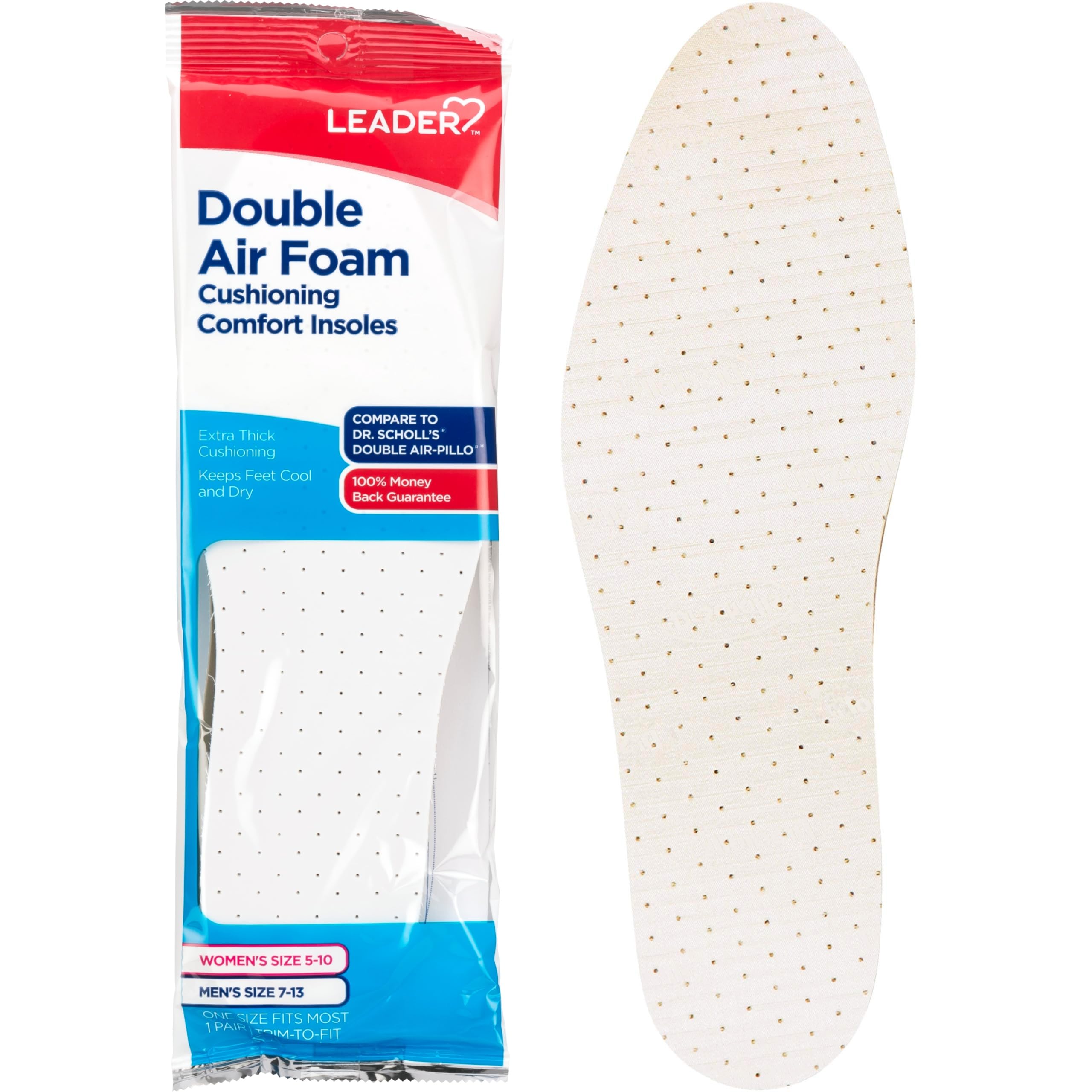Leader unisex air pillow insoles suitable for men and women