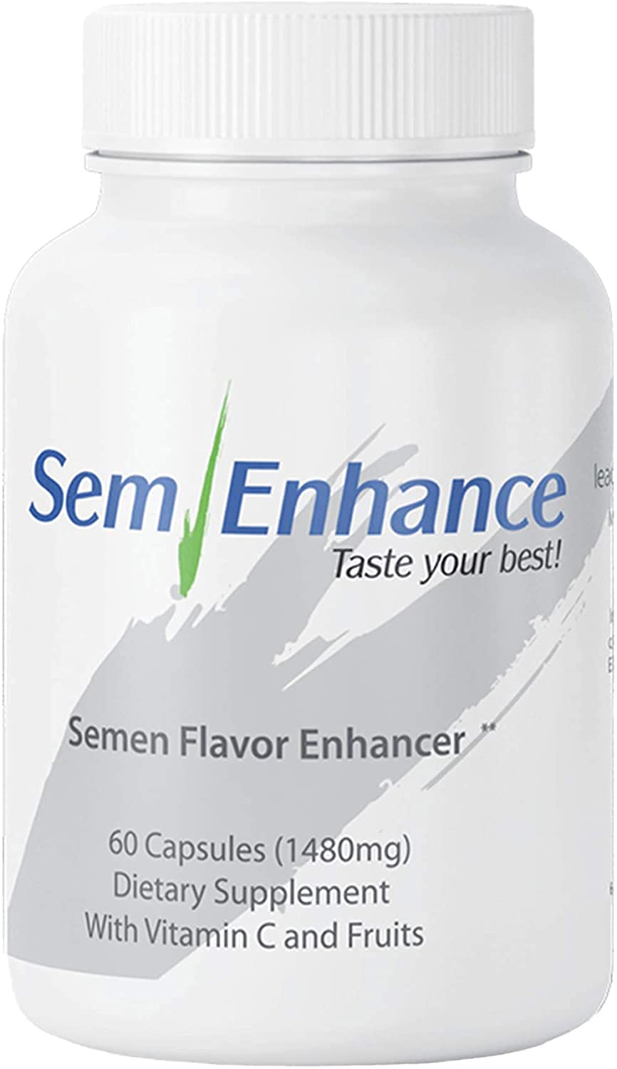 Leading Edge Health Semenhance bottle with fruity flavor hint for tastier intake.
