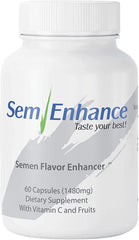 Leading Edge Health Semenhance bottle with fruity flavor hint for tastier intake.