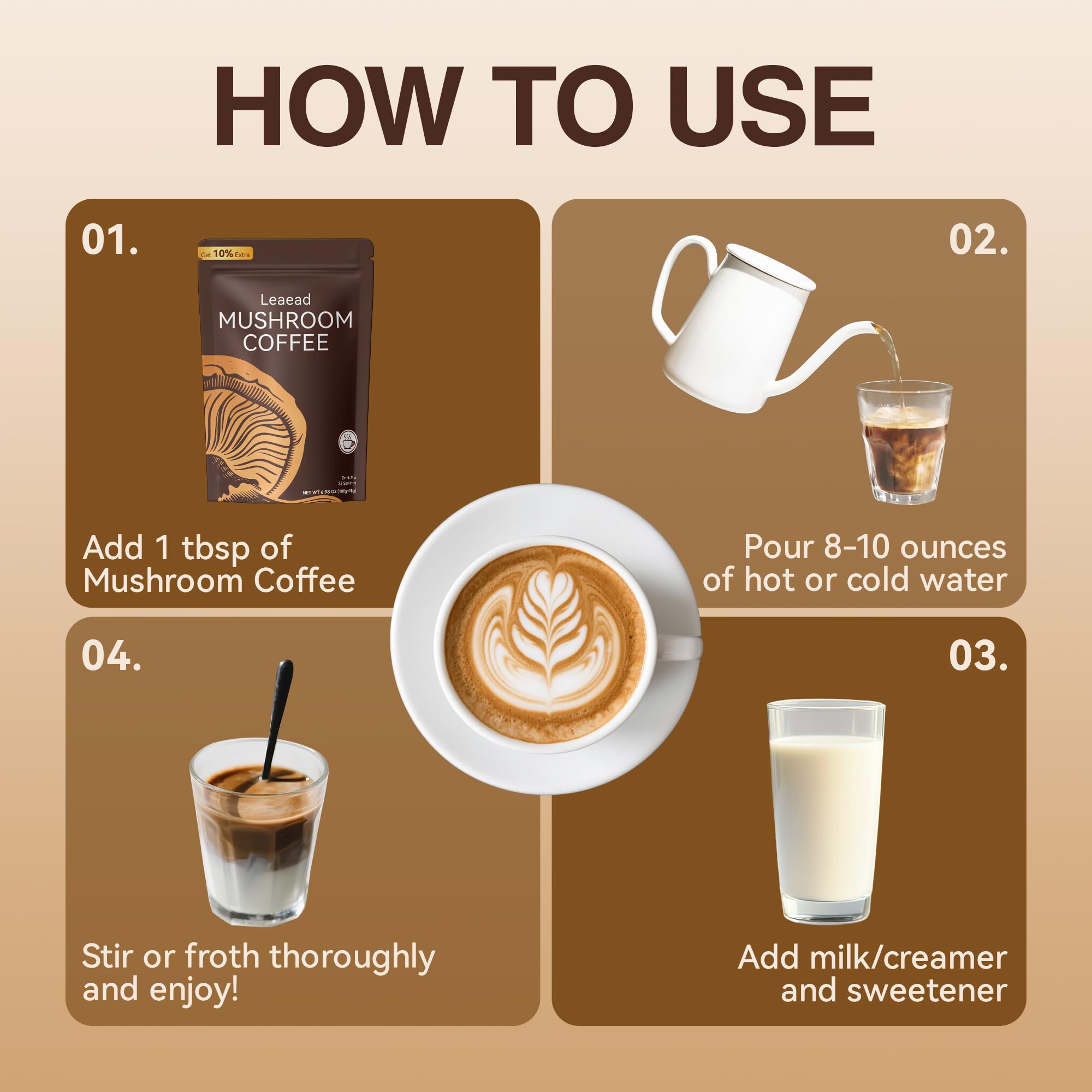 Leaead daily routine with mug and scoop promotes a simple morning ritual.