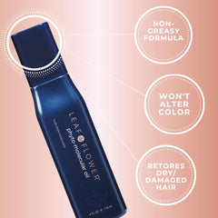Leaf and Flower Phyto-Molecular Oil on-wet-hair provides moisture without residue.