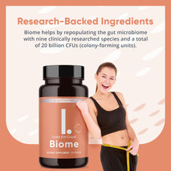 LEANFORGOOD Biome label featuring Greenselect Phytosome ingredient for enhanced absorption