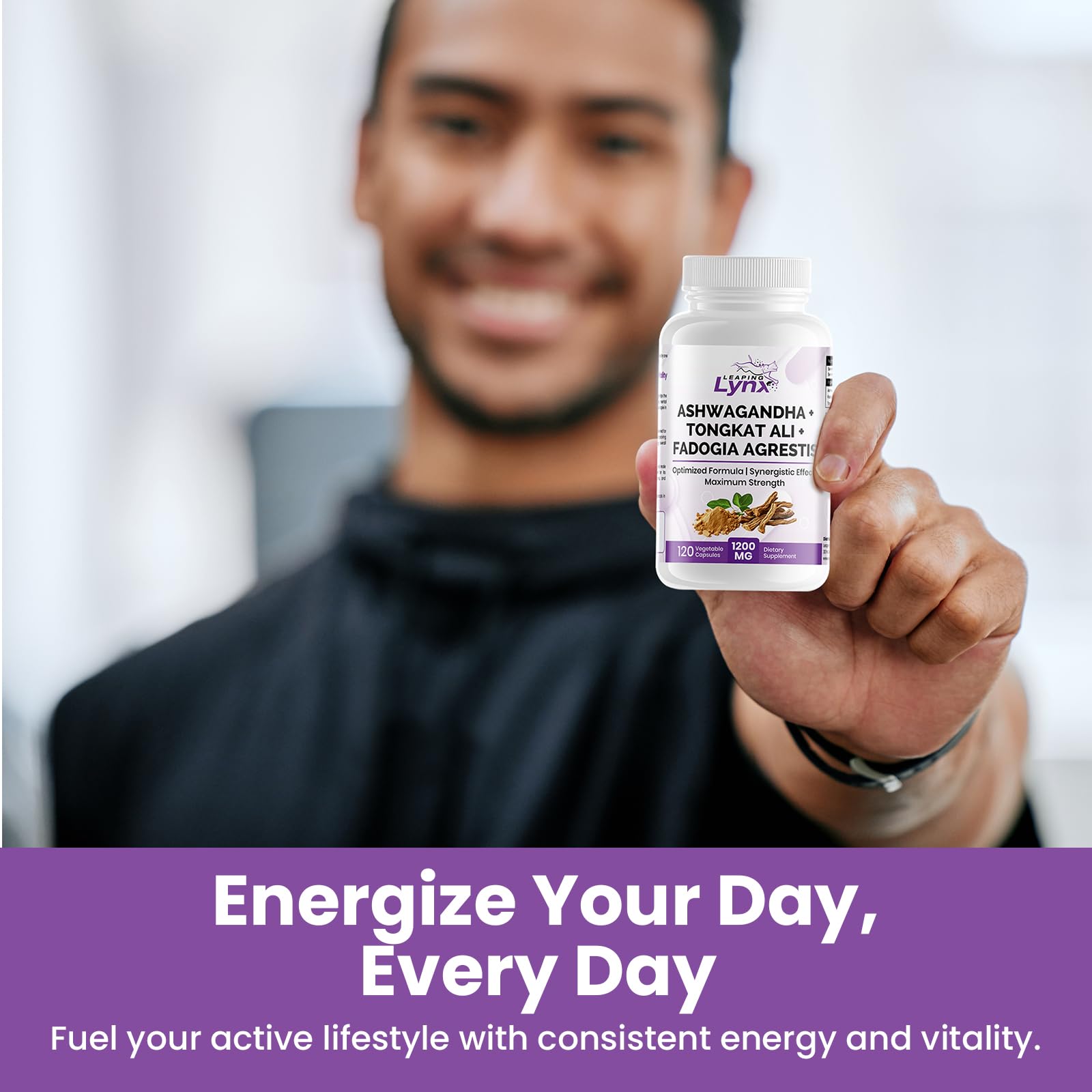 Leaping Lynx capsules on wooden surface for everyday wellness.