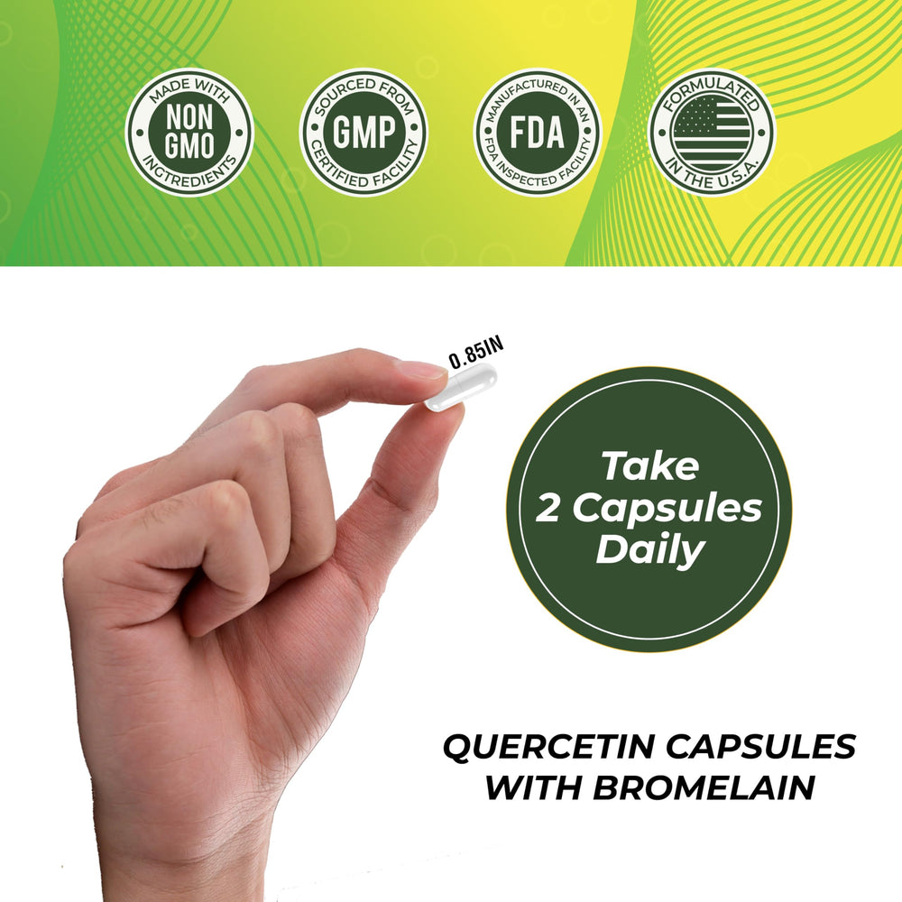 Leaping Lynx Quercetin daily dosing setup with two capsules