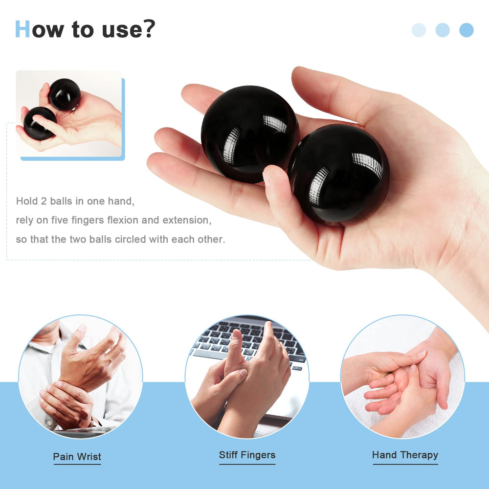 Learay Baoding balls with carry pouch for portable stress relief