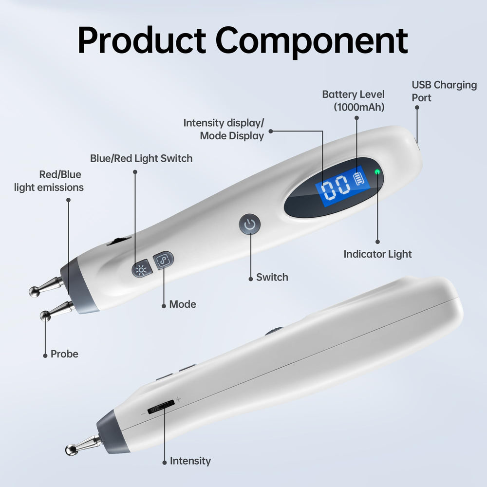 Leawell electronic acupuncture pen abdomen treatment for core muscle relaxation and tension relief.