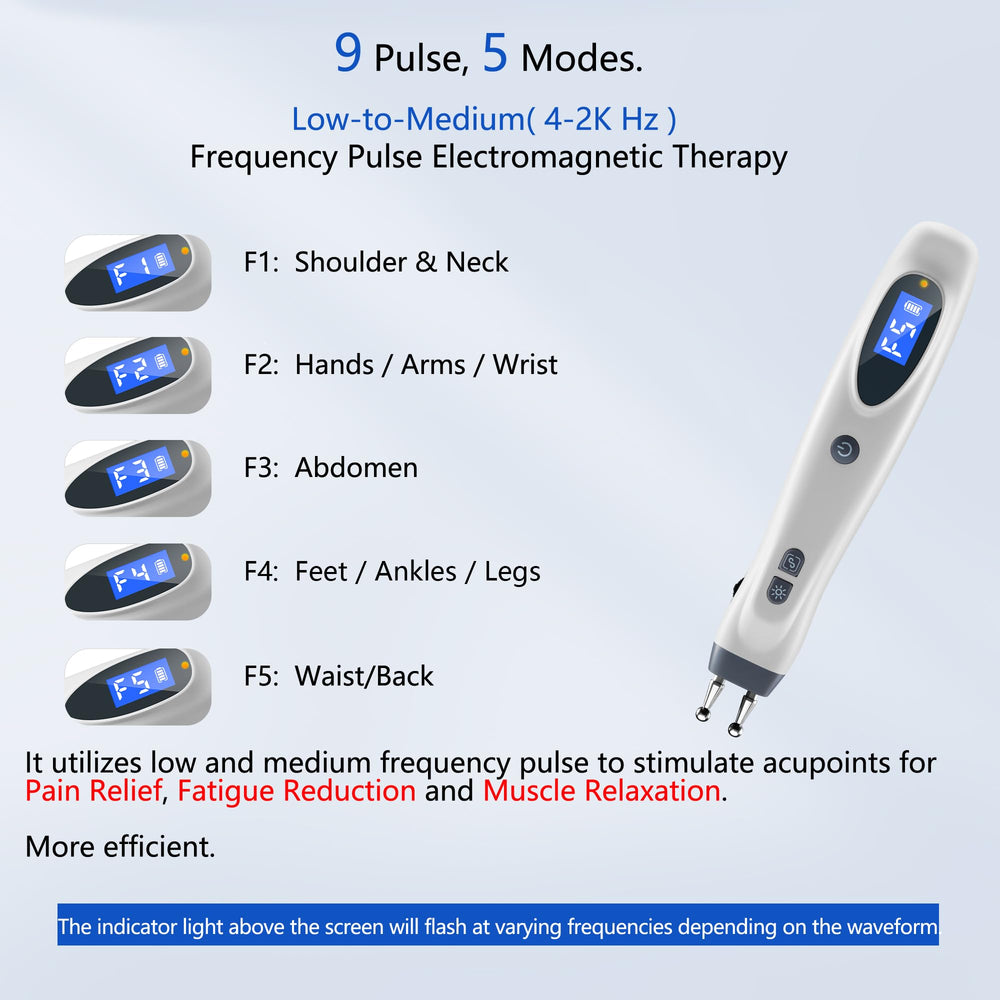 Leawell electronic acupuncture pen targets feet and legs for fatigue reduction.
