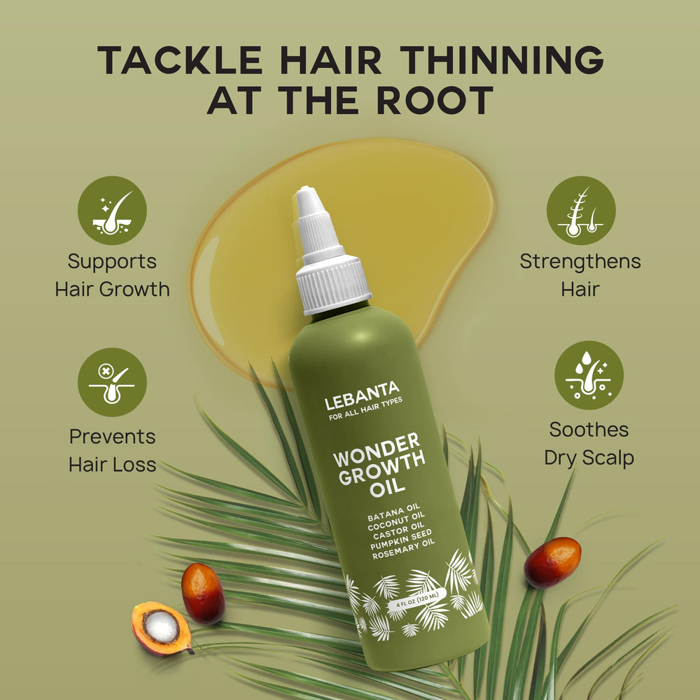 Lebanta Batana Oil applied to scalp delivers moisture and nourished ends