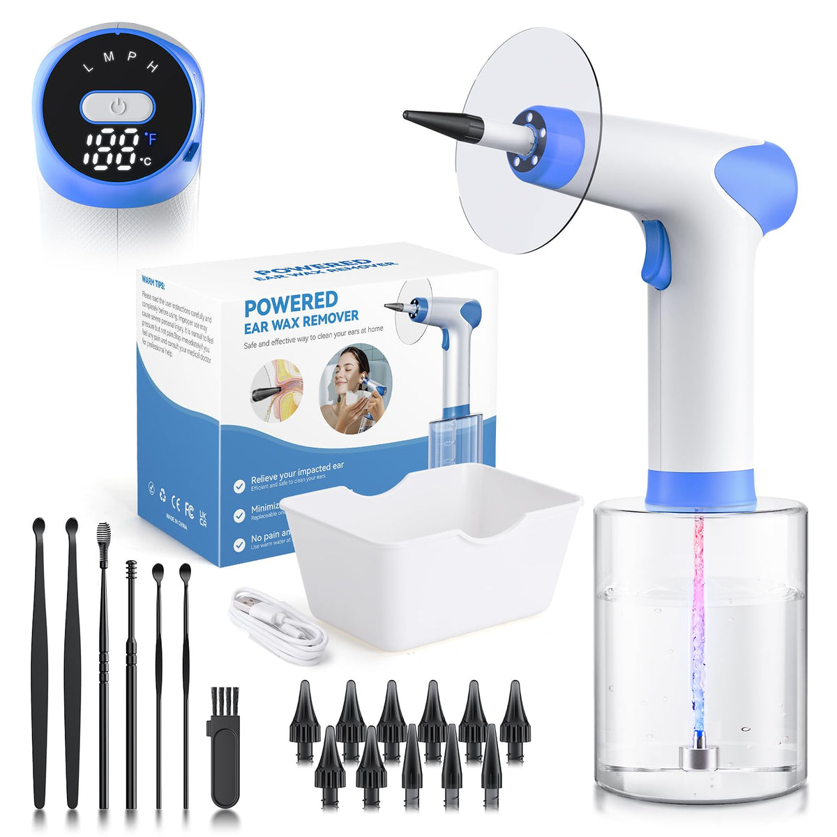 Lebbtl Ear Wax Removal front view, compact at-home ear care solution.