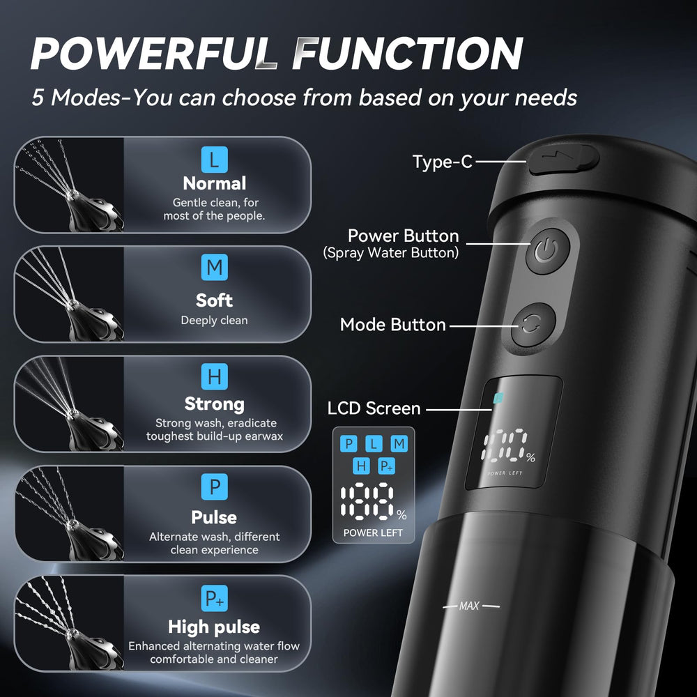 Five Lebbtl cleaning modes provide customizable at-home ear care