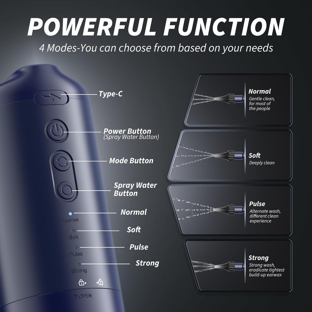 Lebbtl IPX5 waterproof ear cleaner suitable for shower use.