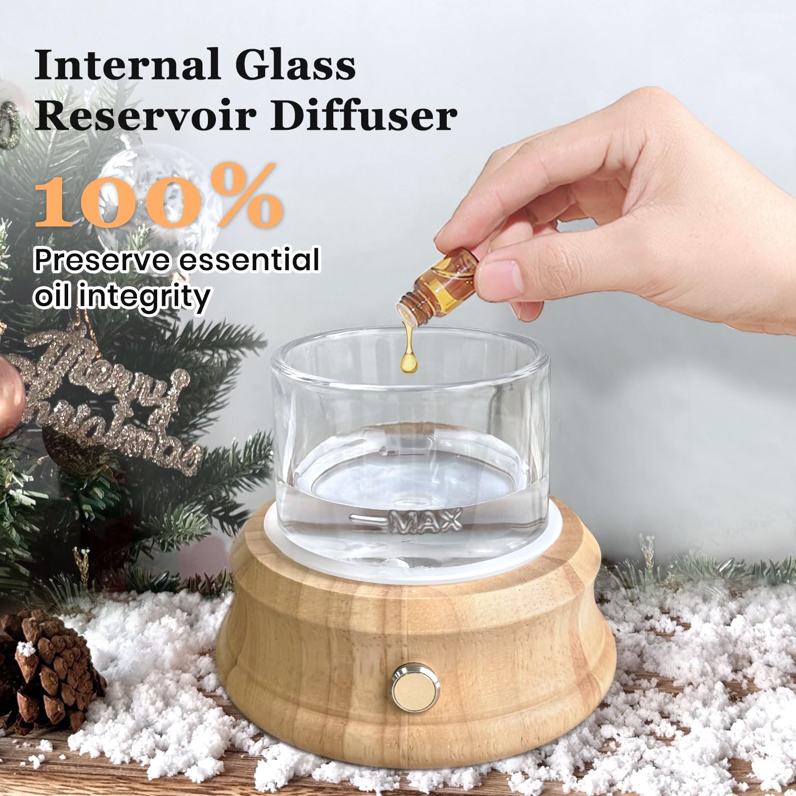Lecdura glass diffuser cover highlights all glass design for durable, clean diffusion.