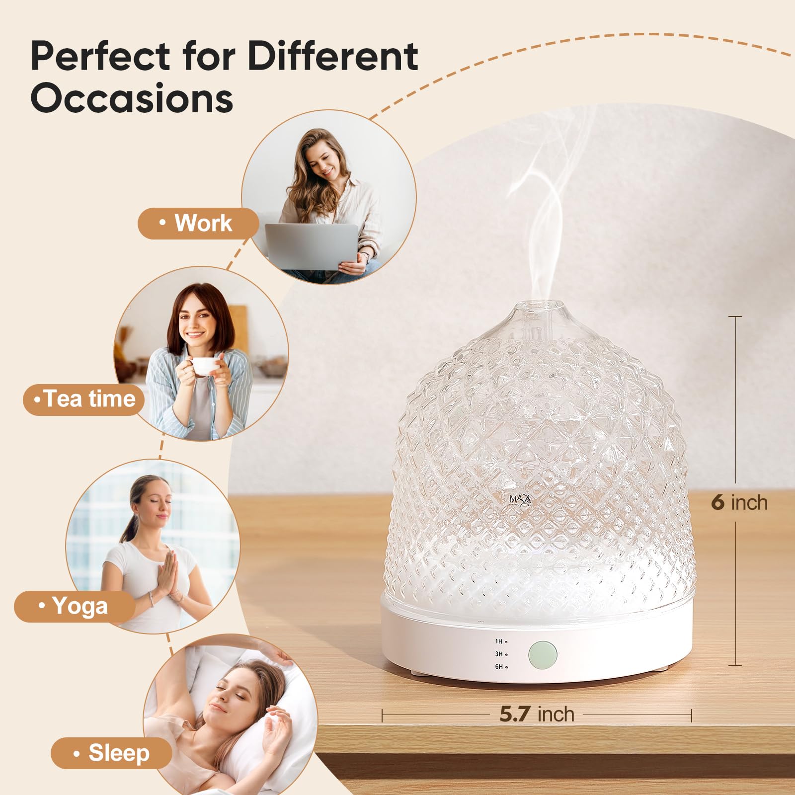 Lecdura ultrasonic diffuser operates quietly for restful nights