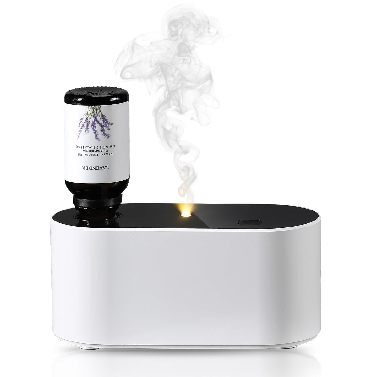 Lecdura waterless diffuser front view, compact design for discreet aromatherapy anywhere.