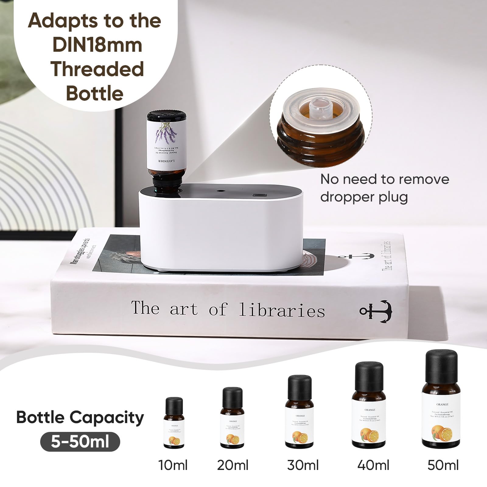 Lecdura diffuser operates quietly under 28 dB for peaceful spaces.