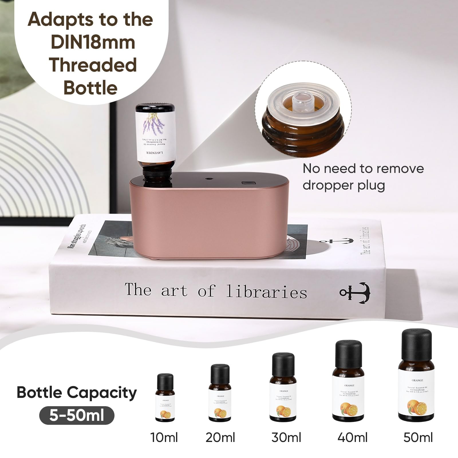 Lecdura portable battery-powered diffuser in use at home or office for ambient fragrance