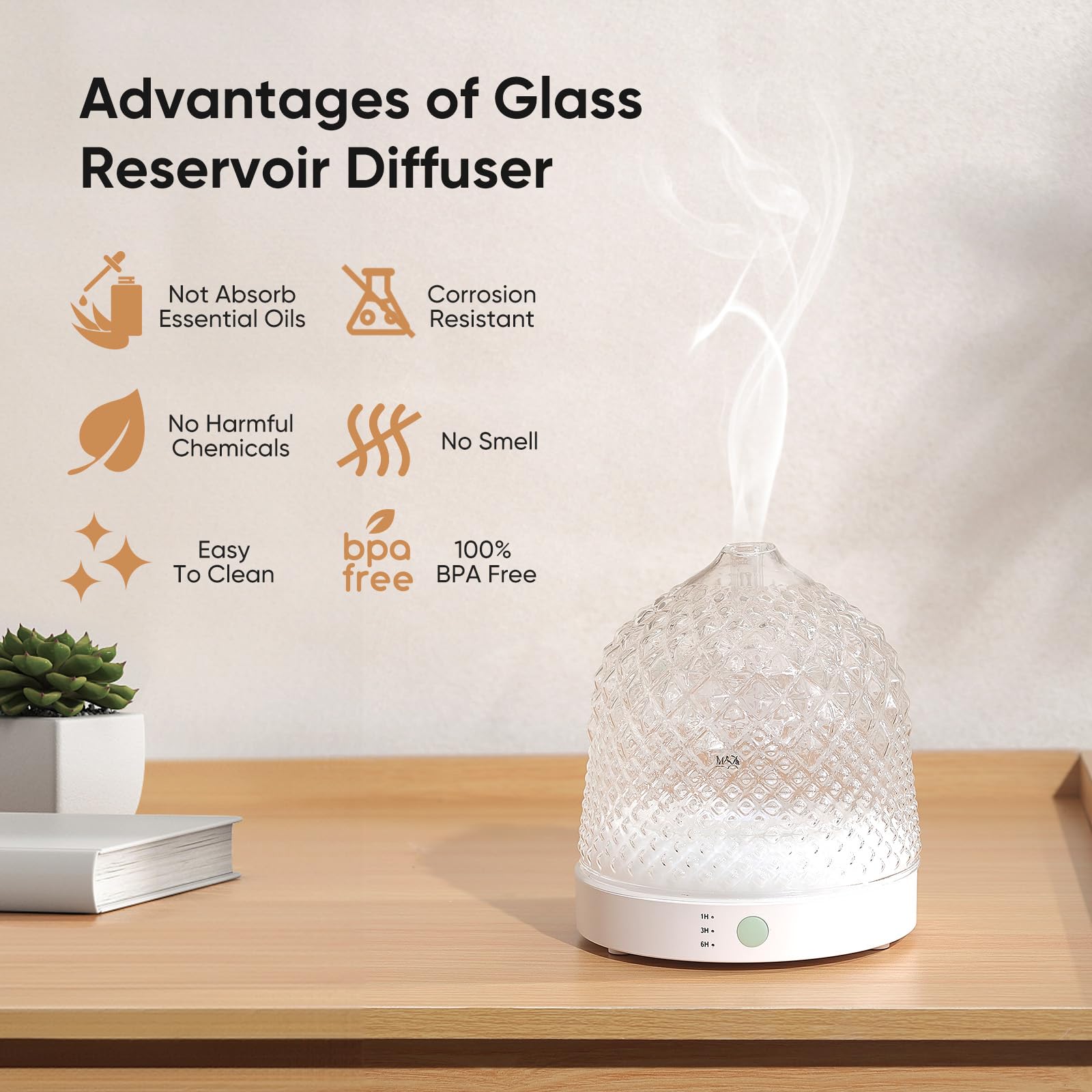 Lecdura diffuser base in white plastic for stable placement