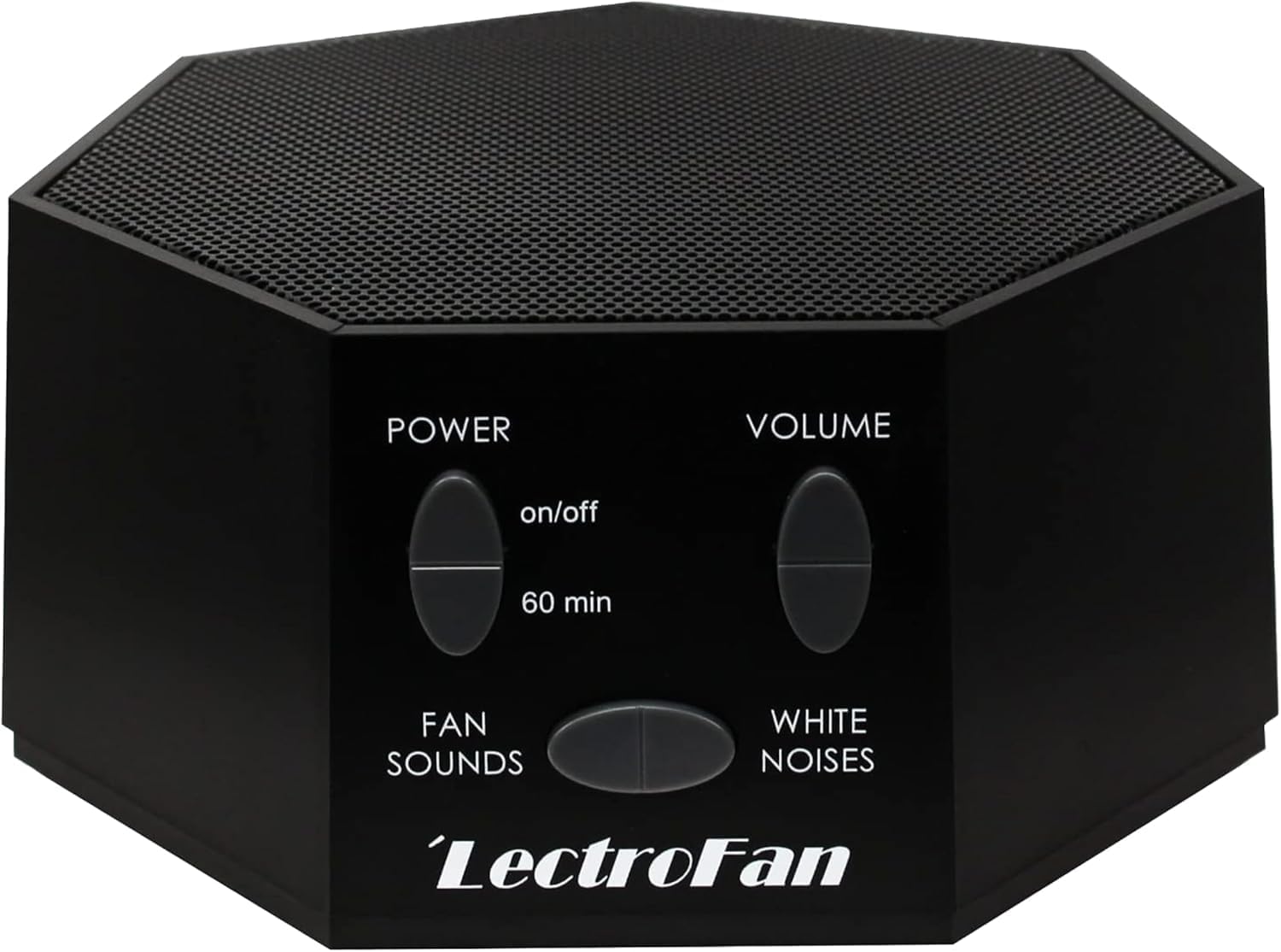 LectroFan Classic front view; compact sleep aid for portable use and privacy benefits