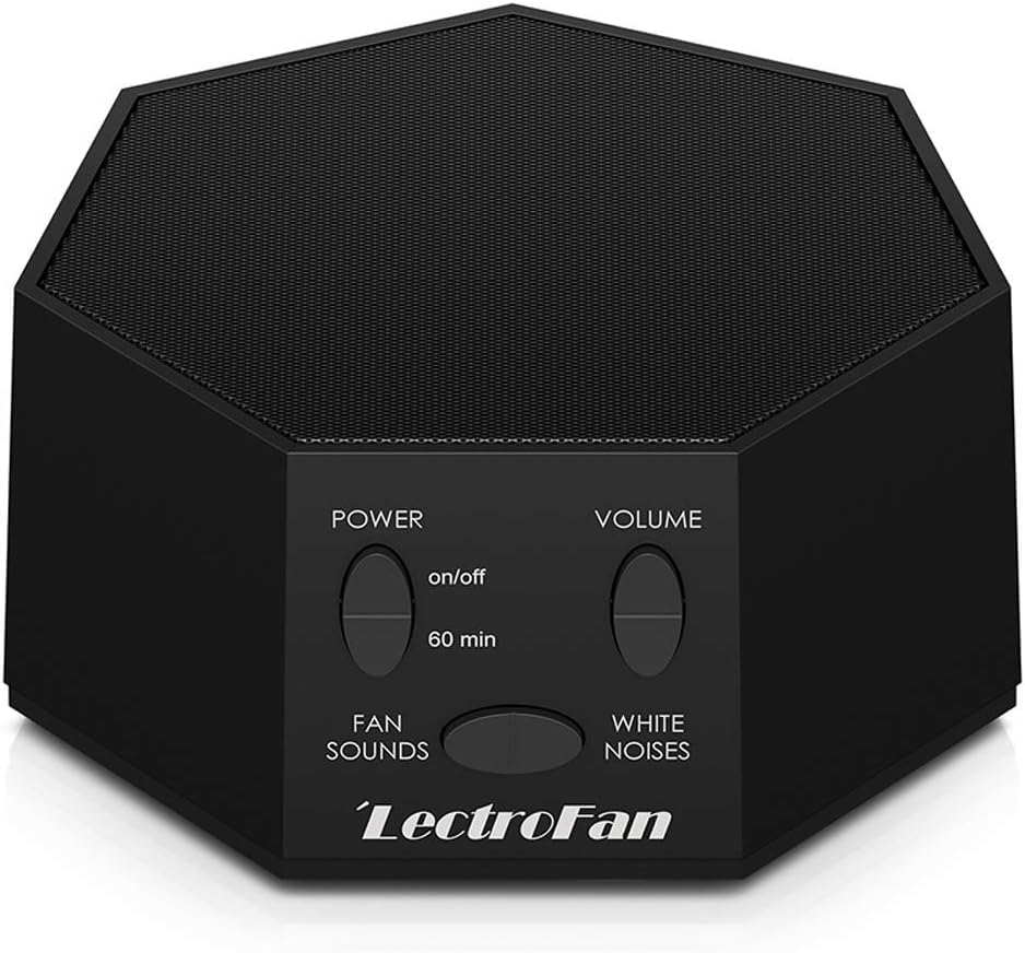 LectroFan Classic US adaptor; compact setup ideal for quick plug-in in bedrooms