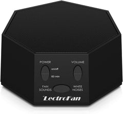 LectroFan Classic US adaptor; compact setup ideal for quick plug-in in bedrooms