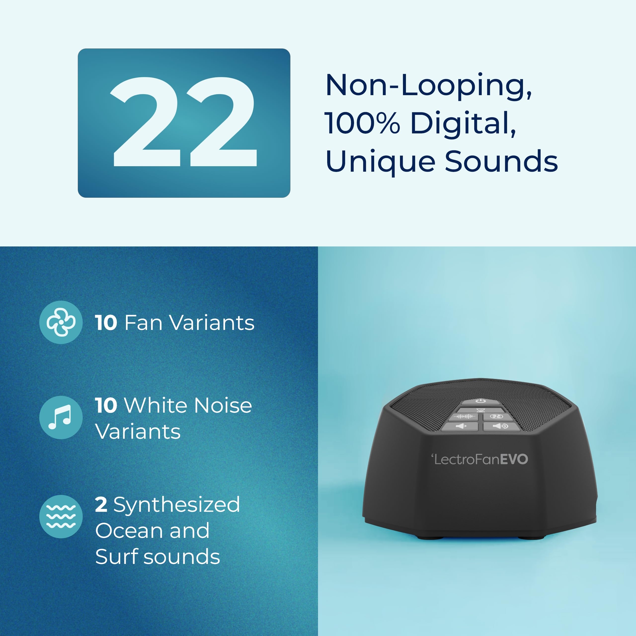 LectroFan EVO white noise option to enhance focus during study sessions.
