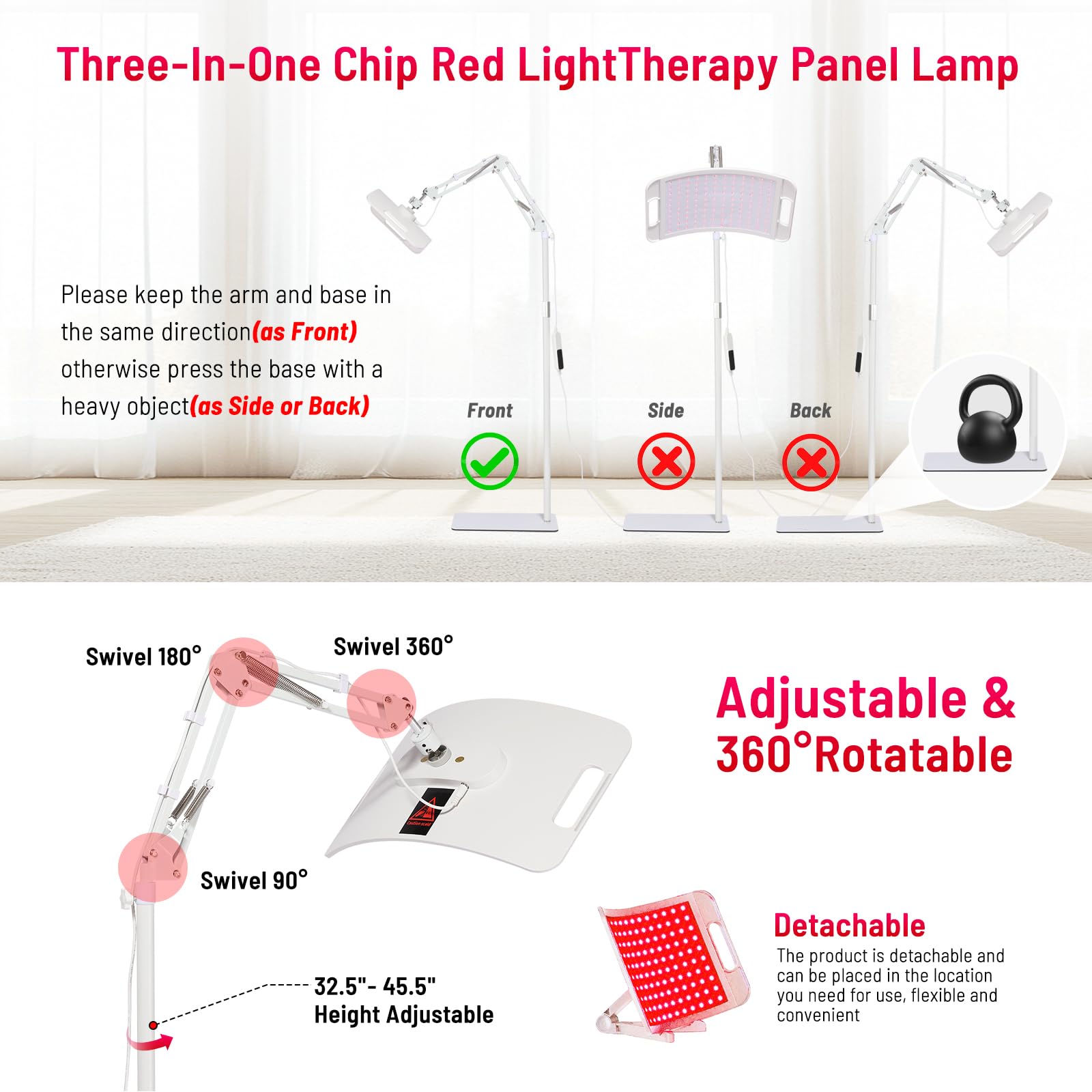 LEDINO ergonomic handle design keeps hands away from the panel during use.