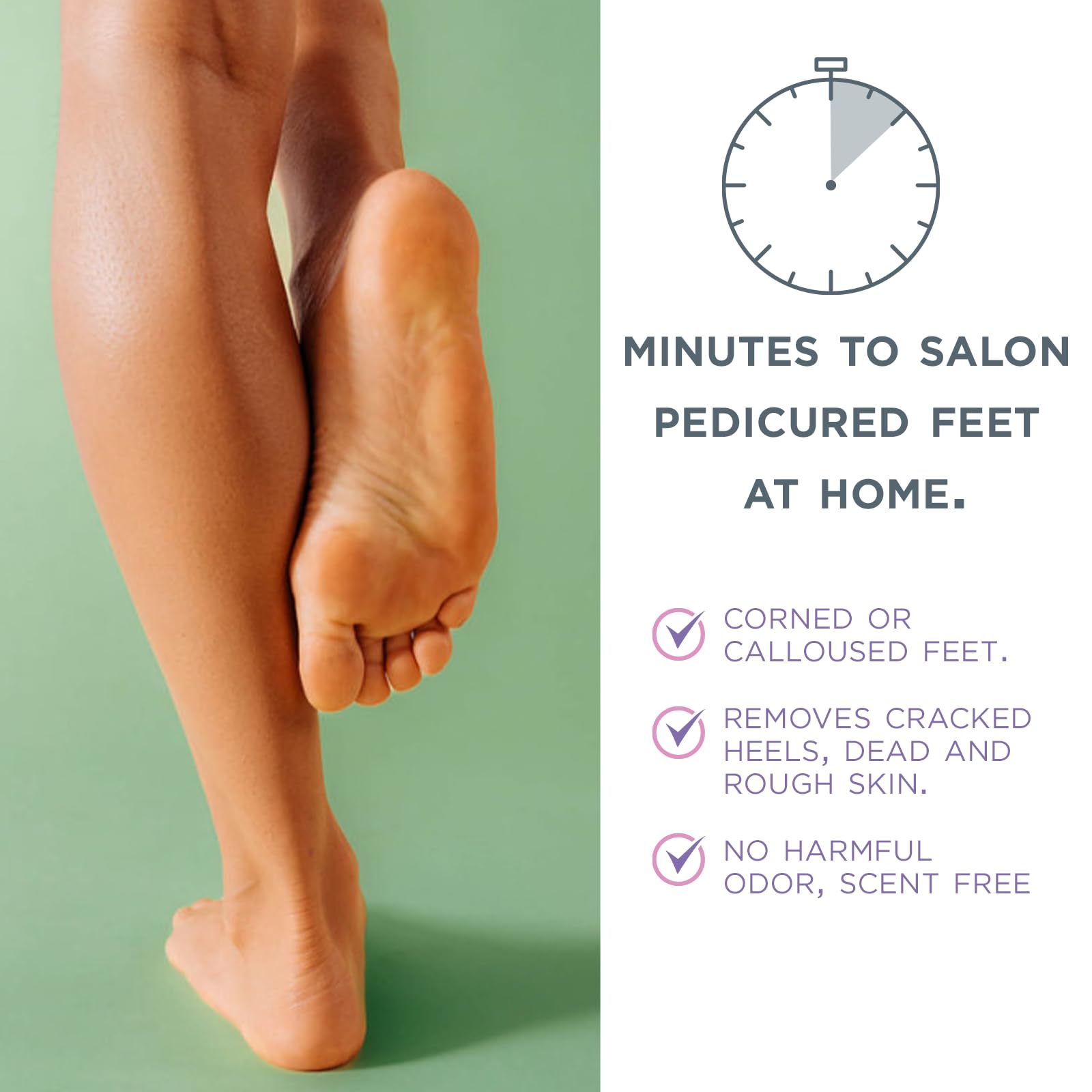 Lee Beauty Pro 8oz gel callus remover shown with at-home pedicure routine.