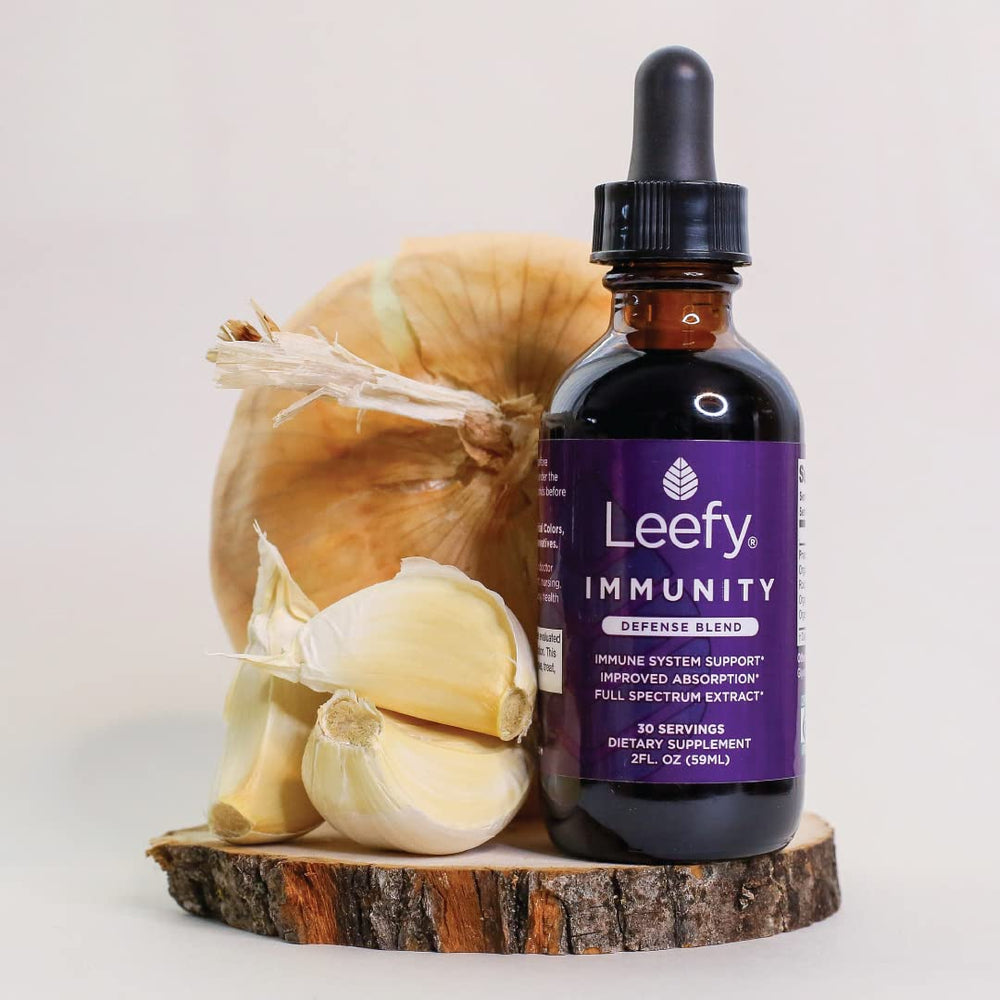 Packaging and label of Leefy Immunity Defense Blend.