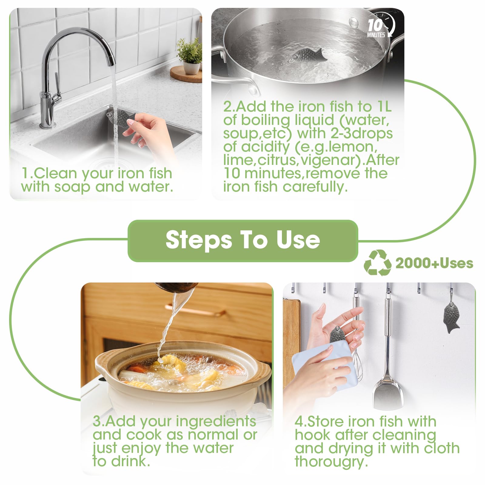 LEEPENK Iron Fish provides a potential iron boost during simmering for everyday meals.