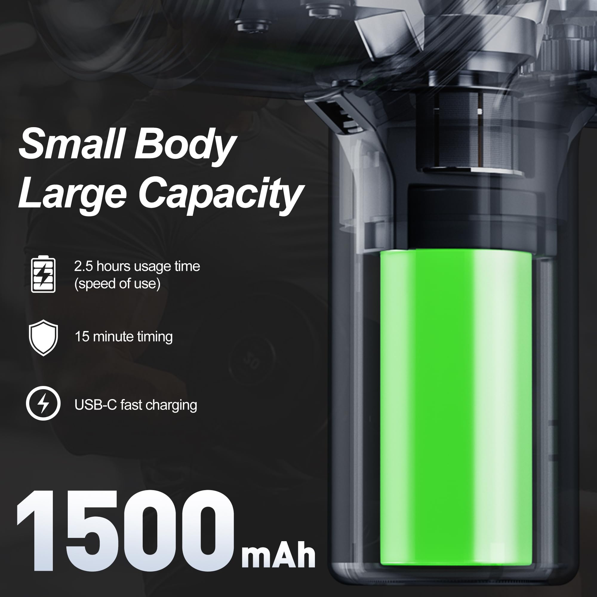 LEERCON massage gun with six speeds for personalized intensity.